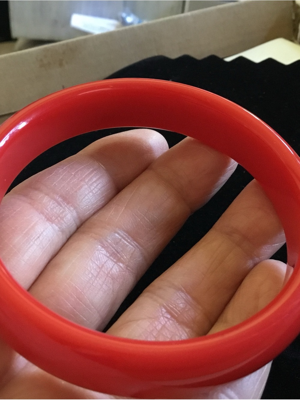 Red Coral Bangle Bracelet